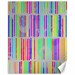 Colorful Vintage Stripes Canvas 11  X 14 