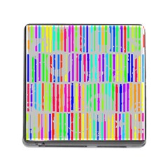 Colorful Vintage Stripes Memory Card Reader (square) by LalyLauraFLM