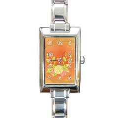 Beautiful Flowers In Soft Colors Rectangle Italian Charm Watches