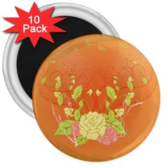 Beautiful Flowers In Soft Colors 3  Magnets (10 Pack) 