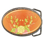 Beautiful Flowers In Soft Colors Belt Buckles Front