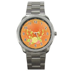 Beautiful Flowers In Soft Colors Sport Metal Watches