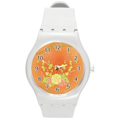 Beautiful Flowers In Soft Colors Round Plastic Sport Watch (m)