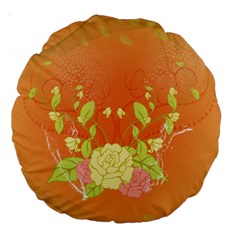 Beautiful Flowers In Soft Colors Large 18  Premium Round Cushions