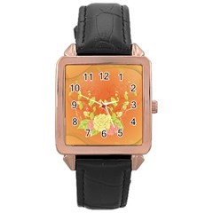 Beautiful Flowers In Soft Colors Rose Gold Watches