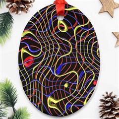 Ribbon Chaos 2 Black  Ornament (oval) 