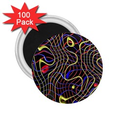 Ribbon Chaos 2 Black  2 25  Magnets (100 Pack) 