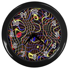 Ribbon Chaos 2 Black  Wall Clocks (black)