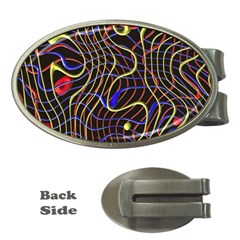 Ribbon Chaos 2 Black  Money Clips (oval) 