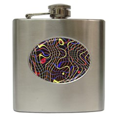 Ribbon Chaos 2 Black  Hip Flask (6 Oz)