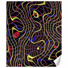 Ribbon Chaos 2 Black  Canvas 8  X 10 