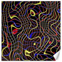 Ribbon Chaos 2 Black  Canvas 12  X 12  