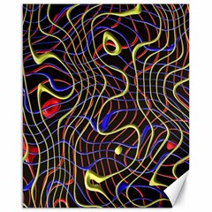 Ribbon Chaos 2 Black  Canvas 16  X 20  