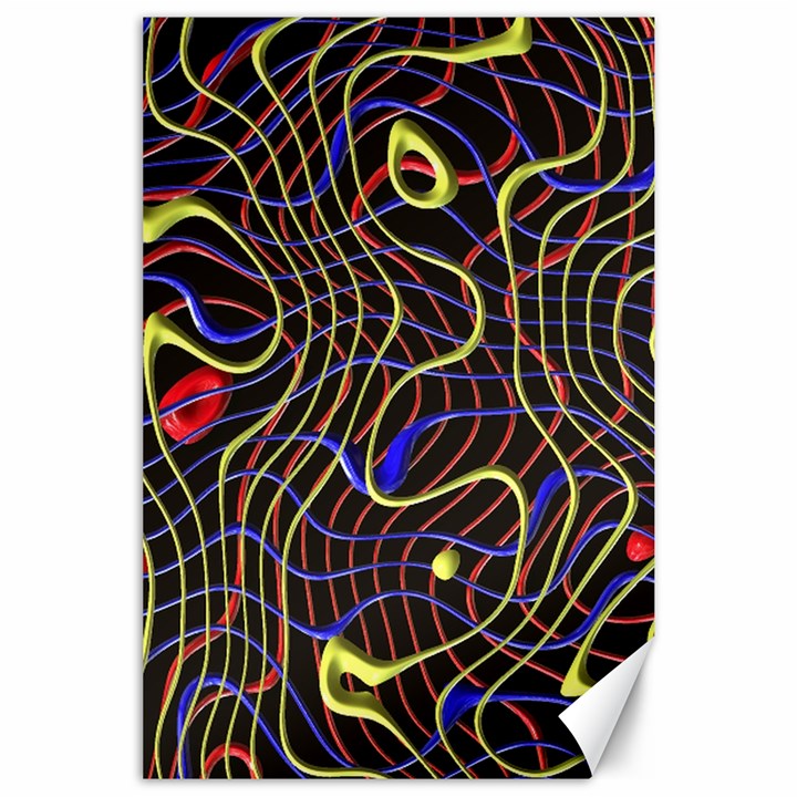 Ribbon Chaos 2 Black  Canvas 24  x 36 