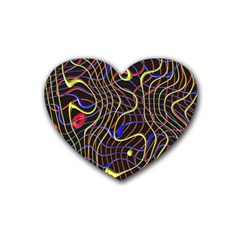 Ribbon Chaos 2 Black  Heart Coaster (4 Pack) 