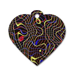 Ribbon Chaos 2 Black  Dog Tag Heart (one Side) by ImpressiveMoments