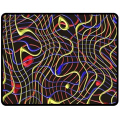 Ribbon Chaos 2 Black  Fleece Blanket (medium) 