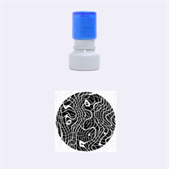 Ribbon Chaos 2 Black  Rubber Round Stamps (small) by ImpressiveMoments