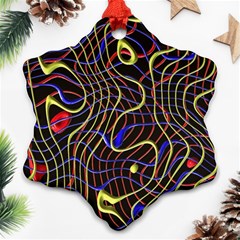 Ribbon Chaos 2 Black  Snowflake Ornament (2-side) by ImpressiveMoments