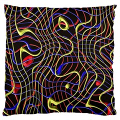 Ribbon Chaos 2 Black  Large Cushion Cases (one Side)  by ImpressiveMoments