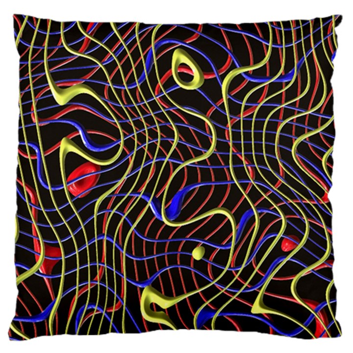 Ribbon Chaos 2 Black  Large Cushion Cases (Two Sides) 