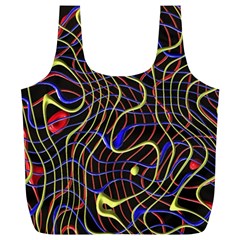 Ribbon Chaos 2 Black  Full Print Recycle Bags (l) 