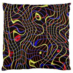 Ribbon Chaos 2 Black  Large Flano Cushion Cases (one Side) 