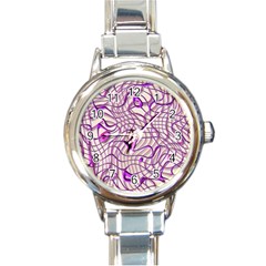 Ribbon Chaos 2 Lilac Round Italian Charm Watches