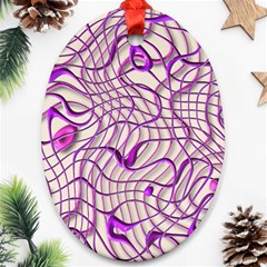 Ribbon Chaos 2 Lilac Ornament (Oval) 