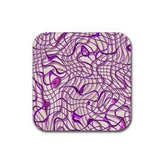 Ribbon Chaos 2 Lilac Rubber Coaster (square) 