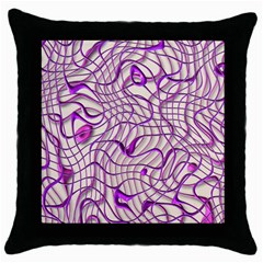 Ribbon Chaos 2 Lilac Throw Pillow Cases (black)