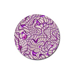 Ribbon Chaos 2 Lilac Rubber Round Coaster (4 Pack) 