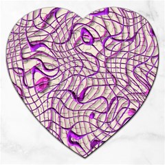 Ribbon Chaos 2 Lilac Jigsaw Puzzle (heart) by ImpressiveMoments