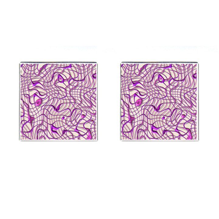 Ribbon Chaos 2 Lilac Cufflinks (Square)