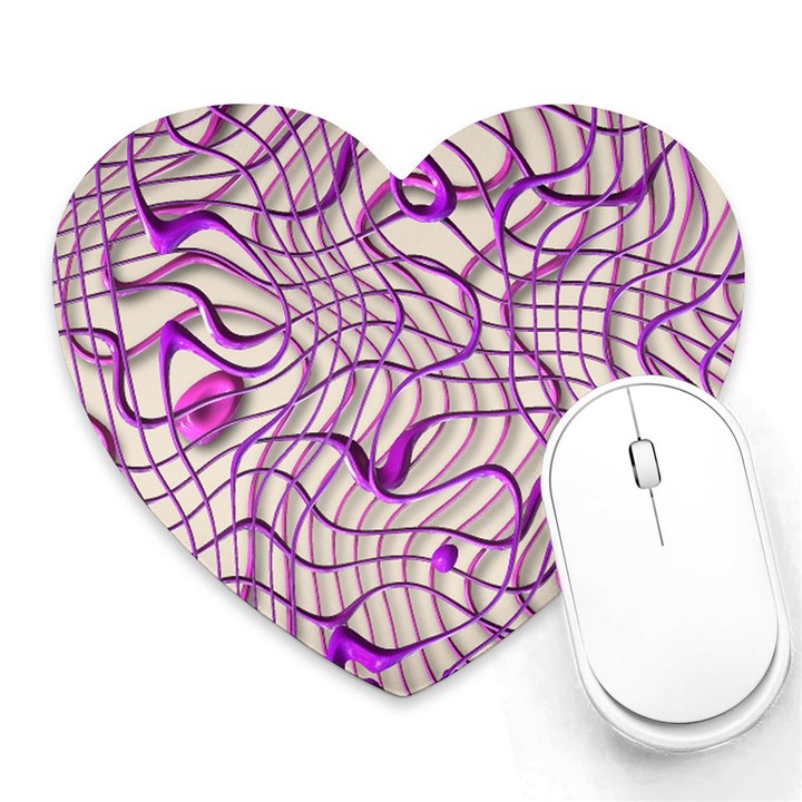 Ribbon Chaos 2 Lilac Heart Mousepads