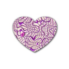 Ribbon Chaos 2 Lilac Rubber Coaster (heart) 