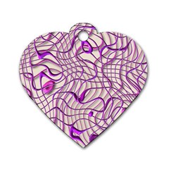 Ribbon Chaos 2 Lilac Dog Tag Heart (two Sides) by ImpressiveMoments