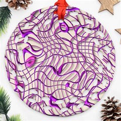 Ribbon Chaos 2 Lilac Ornament (round Filigree) 