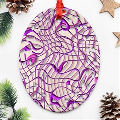 Ribbon Chaos 2 Lilac Oval Filigree Ornament (2-side)  by ImpressiveMoments