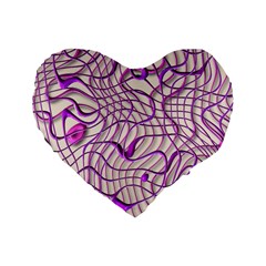 Ribbon Chaos 2 Lilac Standard 16  Premium Heart Shape Cushions by ImpressiveMoments