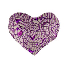 Ribbon Chaos 2 Lilac Standard 16  Premium Flano Heart Shape Cushions by ImpressiveMoments