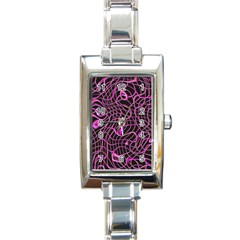 Ribbon Chaos 2 Pink Rectangle Italian Charm Watches