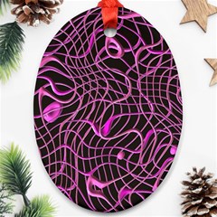 Ribbon Chaos 2 Pink Ornament (oval) 