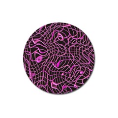 Ribbon Chaos 2 Pink Magnet 3  (round)