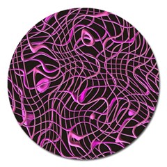 Ribbon Chaos 2 Pink Magnet 5  (round)