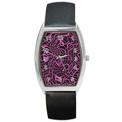 Ribbon Chaos 2 Pink Barrel Metal Watches