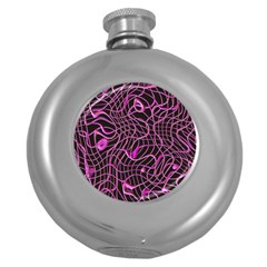 Ribbon Chaos 2 Pink Round Hip Flask (5 Oz)