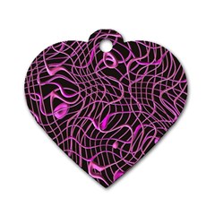 Ribbon Chaos 2 Pink Dog Tag Heart (two Sides) by ImpressiveMoments