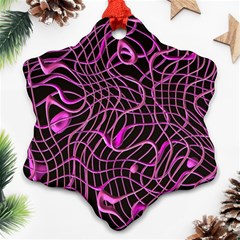 Ribbon Chaos 2 Pink Snowflake Ornament (2-side) by ImpressiveMoments