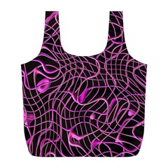 Ribbon Chaos 2 Pink Full Print Recycle Bags (l) 